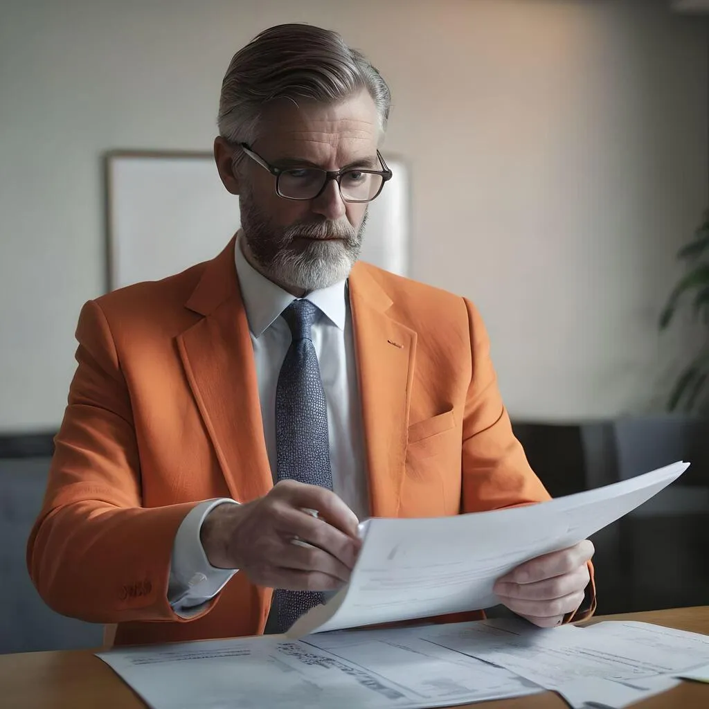 Man inspecting documents
